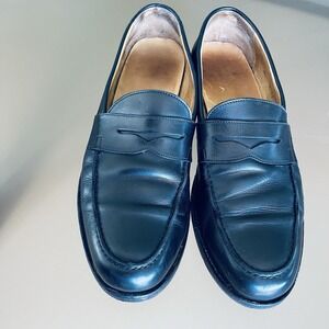 Polo Ralph Lauren Black Leather Penny Loafers Shoes Mens Size 12 D Made In Italy